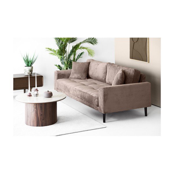 Hnedá menčestrová pohovka 210 cm Lido – House Nordic-image-1
