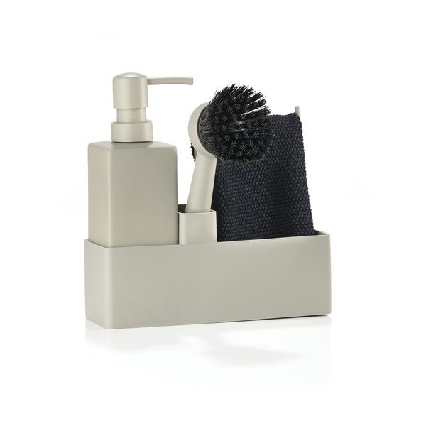 Béžový plastový/silikónový stojan na umývacie prostriedky Singles – Zone