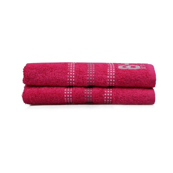 Sada dvoch uterákov vo farbe fuchsia Beverly Hills Polo Club Stripes, 90 × 50 cm-image-1