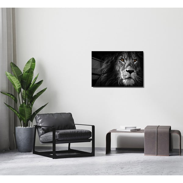 Sklenený obraz 70x50 cm Lion - Wallity-image-3