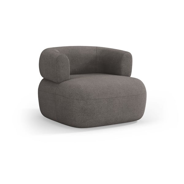 Sivé kreslo z textílie buklé Jenny – Micadoni Home