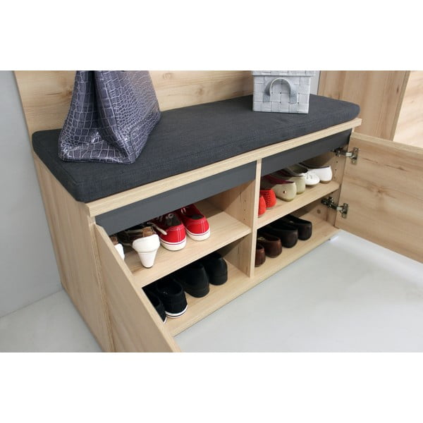 Skrinka na topánky v dekore buka s lavicou Lissabon - Germania-image-3