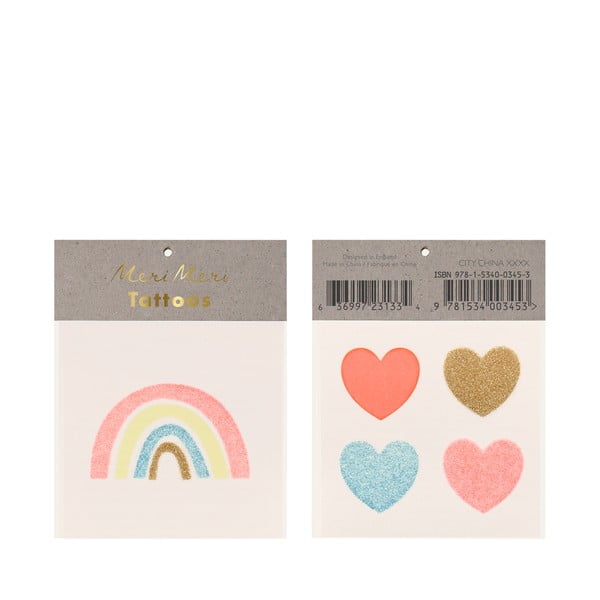 Detské tetovanie Rainbow & Hearts – Meri Meri