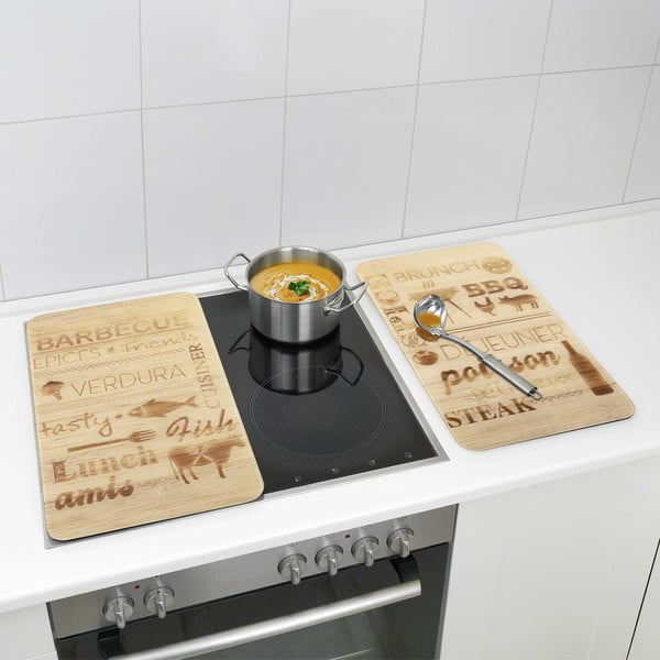 Kryty na sporák z tvrdeného skla v súprave 2 ks 52x30 cm Barbecue – Maximex-image-1