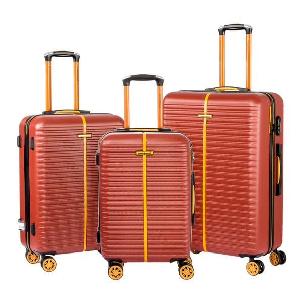 Sada 3 hnedých cestovných kufrov na kolieskach Travel World Amazonia