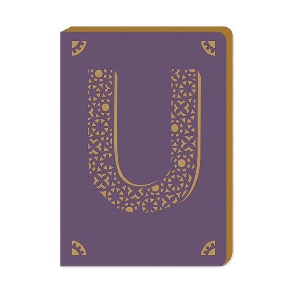 Linajkový zápisník A6 s monogramom Portico Designs U, 160 stránok