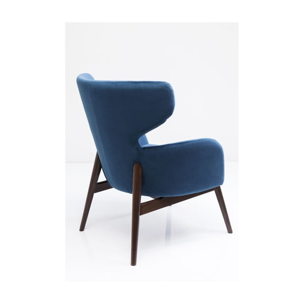 Modré kreslo ušiak Kare Design Aroha Velvet-image-3