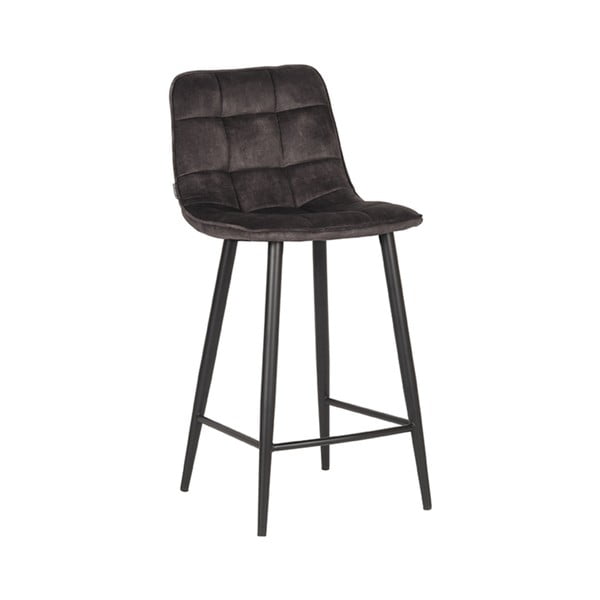 Antracitové zamatové barové stoličky v súprave 2 ks 94 cm Jelt – LABEL51