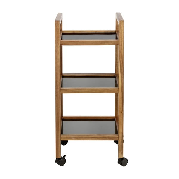 Čierny/v prírodnej farbe kúpeľňový regál z masívu akácie 35x76,5 cm Fondi – Wenko-image-4