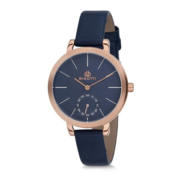 Dámske hodinky s modrým koženým remienkom Bigotti Milano Kate