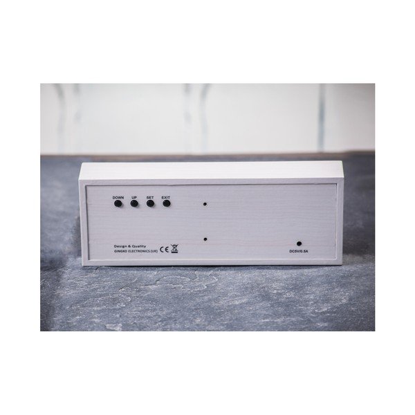 Biely budík s bielym LED displejom Gingko Message Click Clock-image-1