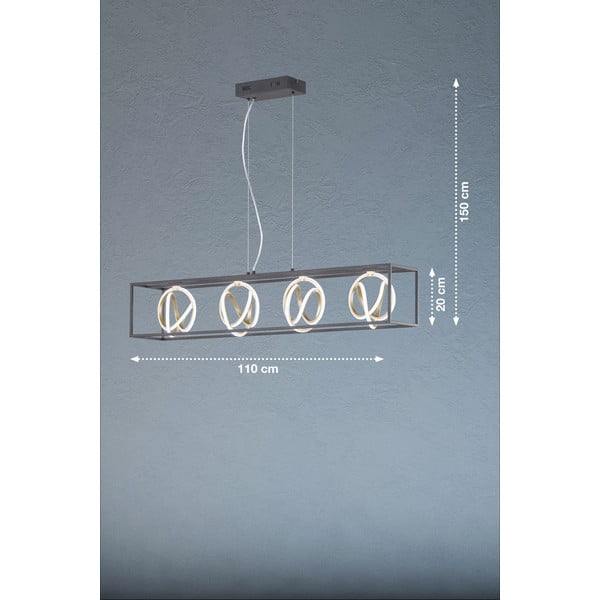 Čierne LED stmievateľné závesné svietidlo Gisi – Fischer & Honsel-image-2