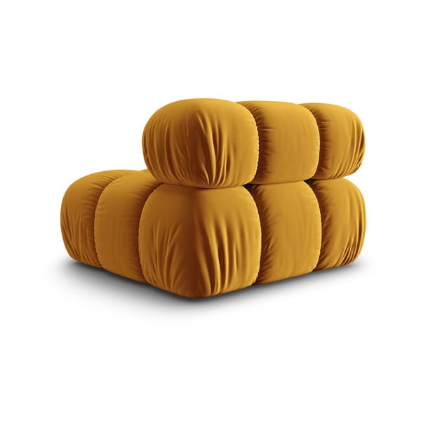 Žltý zamatový modul pohovky (stredový diel) Bellis – Micadoni Home-image-4