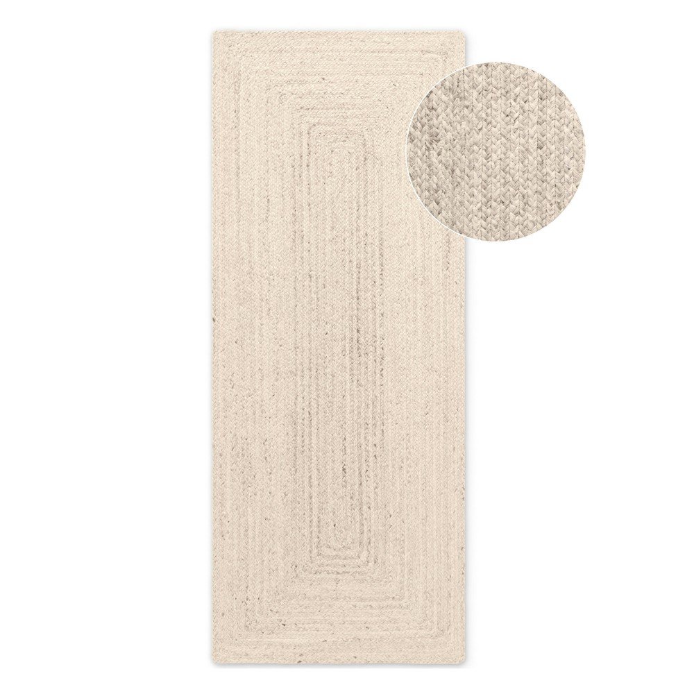 E-shop Krémovobiely obojstranný/ručne tkaný jutový behúň 80x200 cm Juno – Hanse Home
