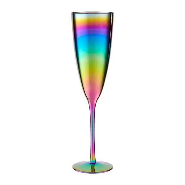 Sada 4 pohárov na šampanské s dúhovým efektom Premier Housowares Rainbow, 290 ml