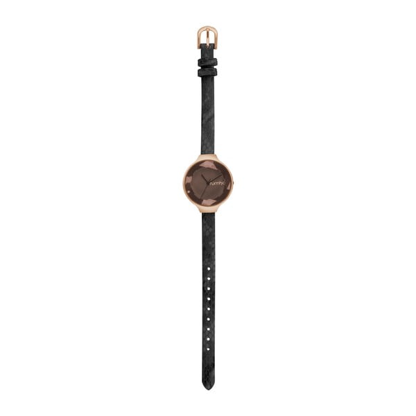 Dámske čierne hodinky s koženým remienkom Rumbatime SoHo Metallic