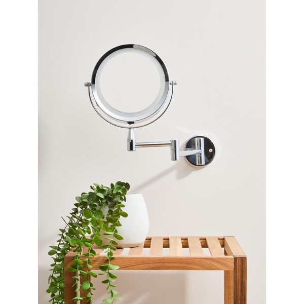 Kozmetické zrkadlo s osvetlením/zväčšovacie (zväčšenie 2x) 18x29 cm Cassini – Premier Housewares-image-1