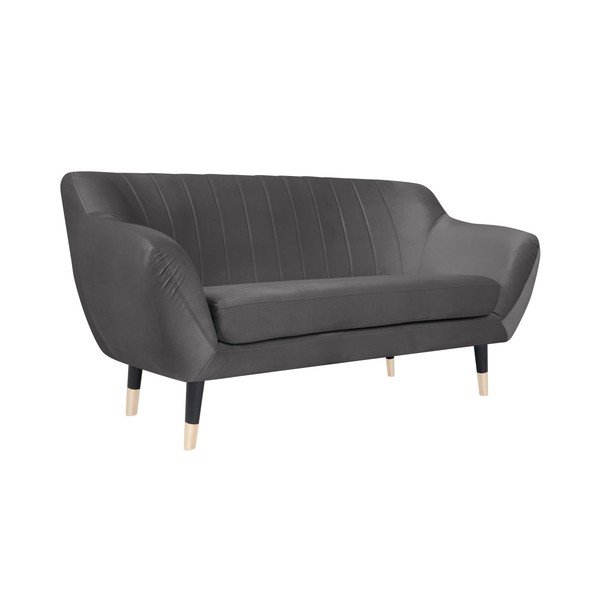 Sivá pohovka s čiernymi nohami Mazzini Sofas Benito, 158 cm-image-2