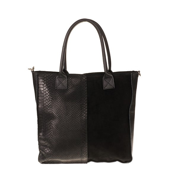 Čierna kožená kabelka Pitti Bags Desdemona