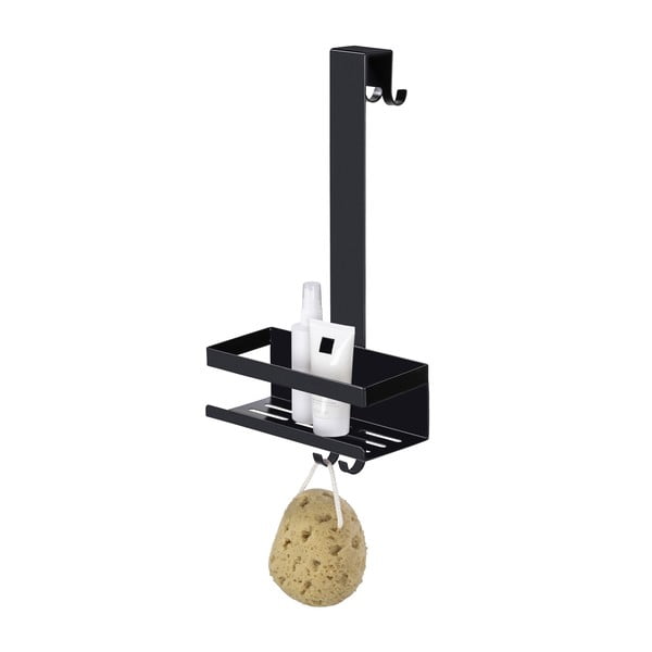 Čierna závesná kúpeľňová polička z nehrdzavejúcej ocele Bribano – Wenko-image-2