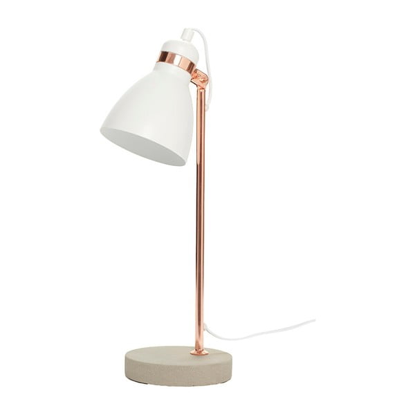 Biela stolová lampa Hübsch Runi