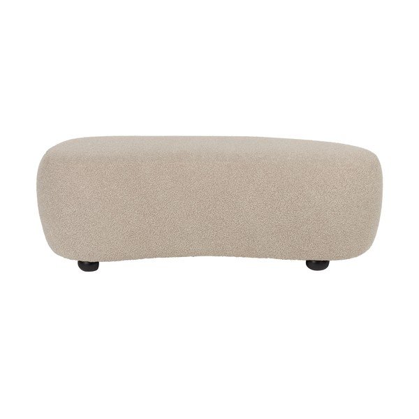 Béžová polstrovaná lavica z textílie buklé Noxx – White Label
