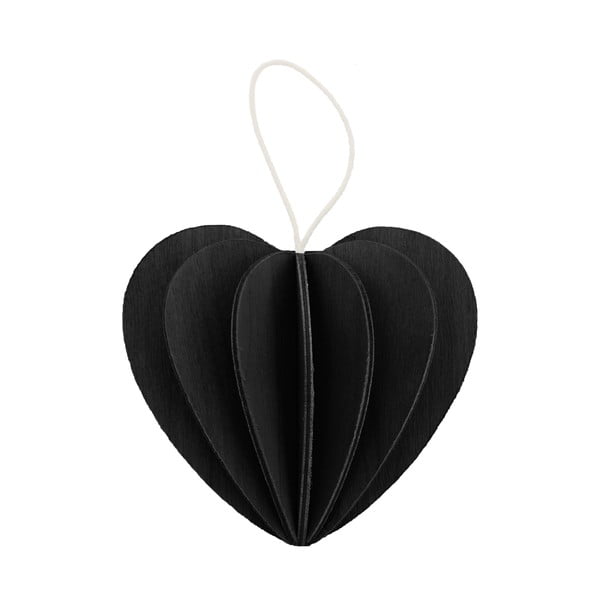 Skladacia pohľadnica Heart Black, 4.5 cm