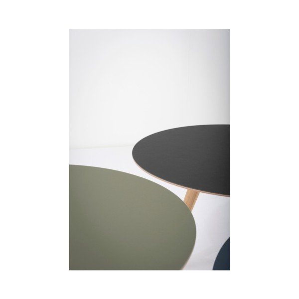 Odkladací stolík z dubového dreva s modrou doskou Gazzda Arp, ⌀ 55 cm-image-4