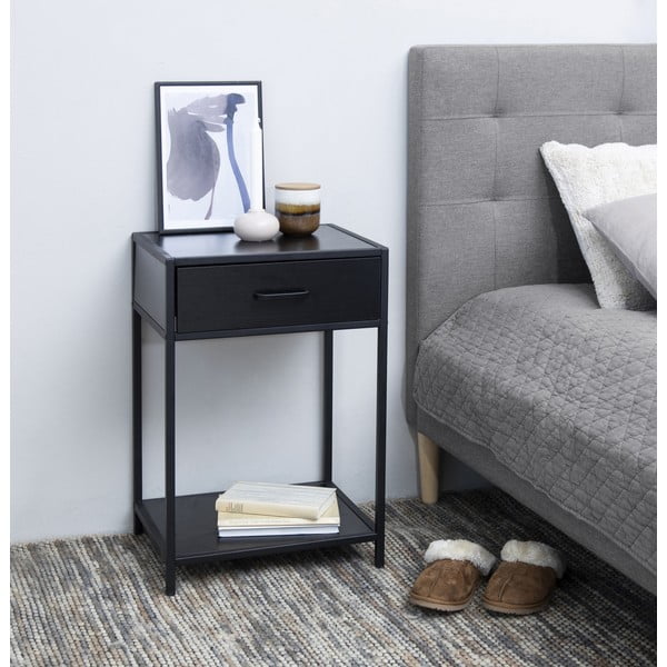 Čierny nočný stolík Actona Seaford-image-1