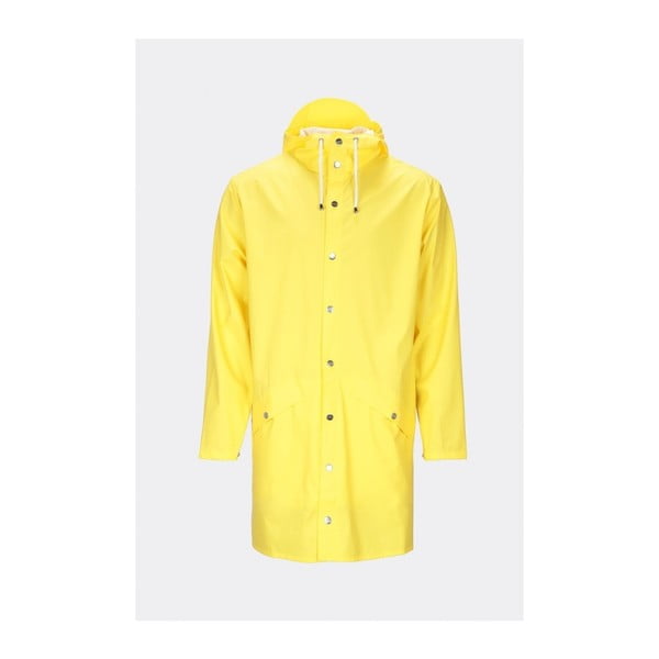 Žltá unisex bunda s vysokou vodoodolnosťou Rains Long Jacket, veľkosť XS/S