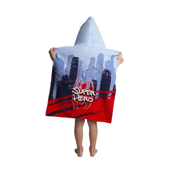 Modro-červené froté detské pončo Spider-Man - Jerry Fabrics-image-2