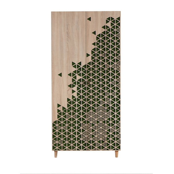 Dvojdverová šatníková skriňa Stil Geometry Green, 90 × 192 cm