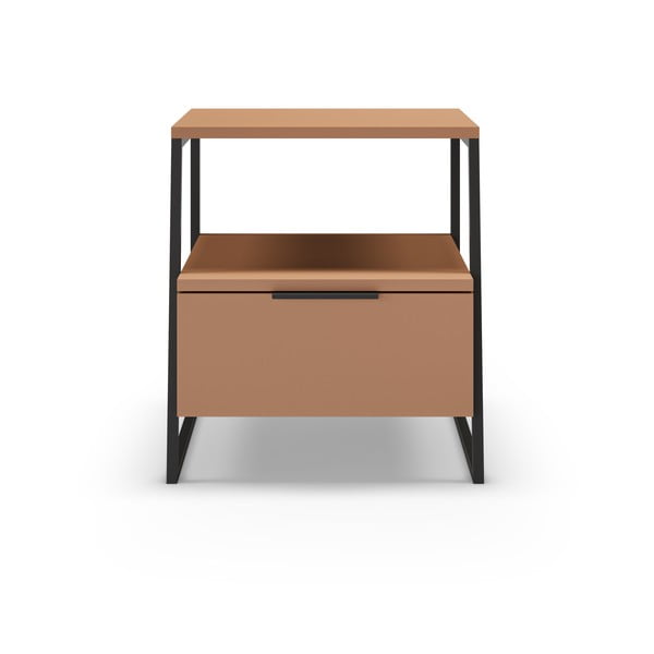 Nočný stolík v tehlovej farbe Velia – Marckeric-image-2