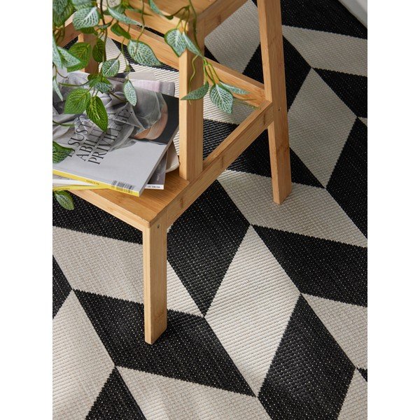 Čierny/krémovobiely vnútorný a vonkajší koberec 120x170 cm Haringey Terrick – Ted Baker-image-1