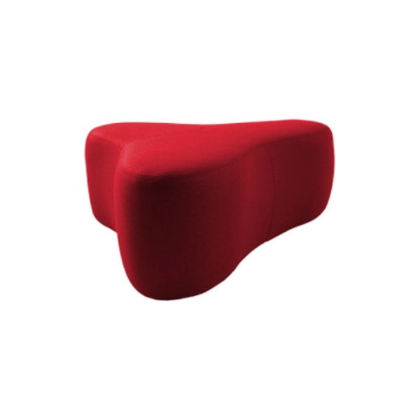 Červený puf Softline Chat Felt High Red, dĺžka 130 cm