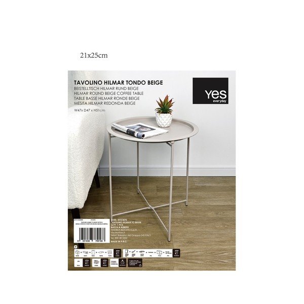 Kovový okrúhly odkladací stolík ø 47 cm Hilmar – Yes Everyday-image-1