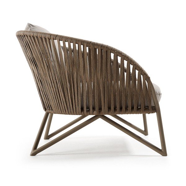 Svetlosivé/hnedé kovové záhradné kreslo Branzie – Kave Home-image-4