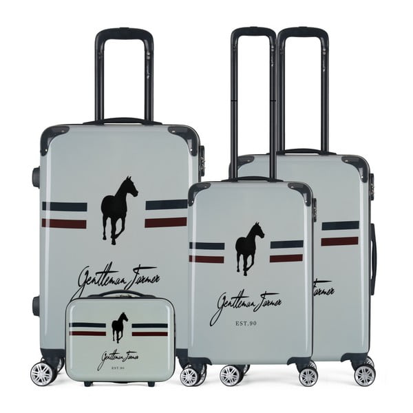 Sada 4 béžových cestovných kufrov na kolieskach GENTLEMAN FARMER Integre & Vanity Malo