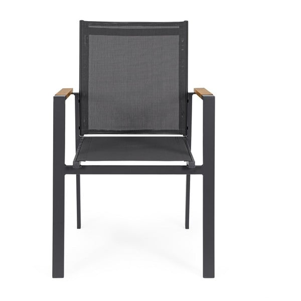 Antracitové kovové záhradné stoličky v súprave 4 ks Heta – Bizzotto-image-1