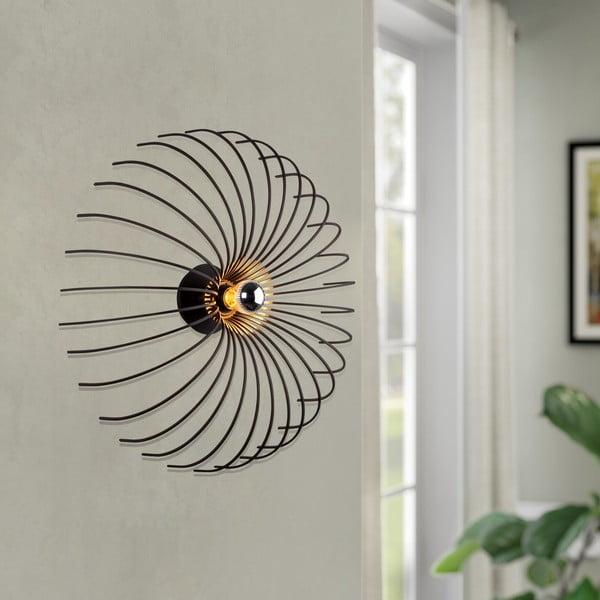 Čierne nástenné svietidlo Opviq lights Aspendos, ø 36 cm-image-1