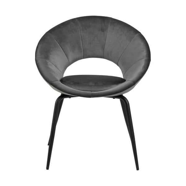 Tmavosivá zamatová jedálenská stolička Actona Julia-image-2