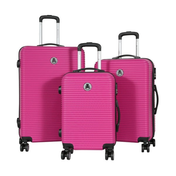 Sada 3 ružových cestovných kufrov LULU CASTAGNETTE Lucy