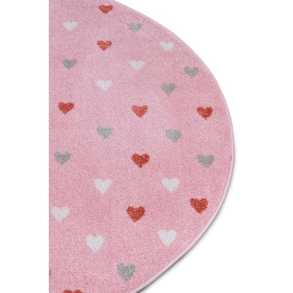 Ružový detský koberec ø 100 cm Little Hearts – Hanse Home-image-1