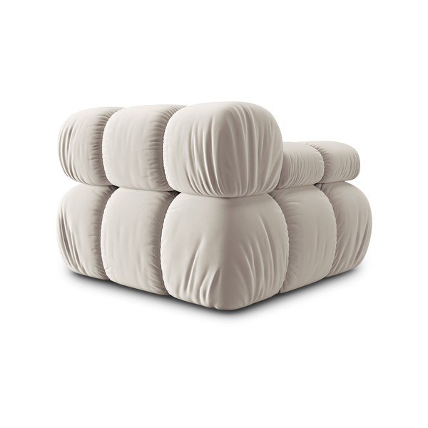 Béžový zamatový modul pohovky (ľavý roh) Bellis – Micadoni -image-4