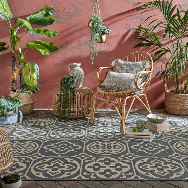 Sivý vonkajší koberec Flair Rugs Tile, 120 x 170 cm-image-1