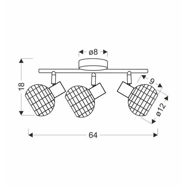 Čierno-krémové stropné svietidlo s tienidlom z kovu a ratanu ø 12 cm Tajga – Candellux Lighting-image-3