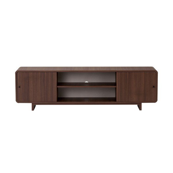 TV stolík v dekore orecha v tmavo prírodnej farbe 180x52x34 cm Mirel – Nordure-image-4