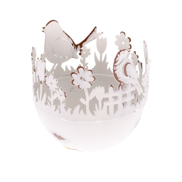 Kovový dekoratívny držiak na vajíčka s vtáčikmi Dakls