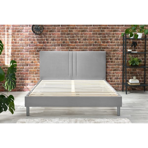 Svetlosivá čalúnená dvojlôžková posteľ s roštom 180x200 cm Kerry - Bobochic Paris-image-4