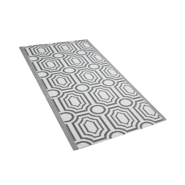 Sivo-biely vonkajší koberec Monobeli mismo, 90 x 180 cm